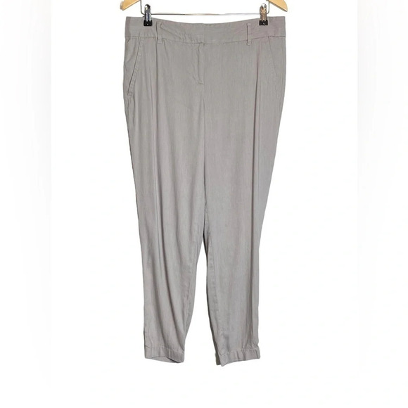 Ann Taylor | Ankle Trouser Pants Linen Blend Hook & Bar Straight Leg - Picture 5 of 9